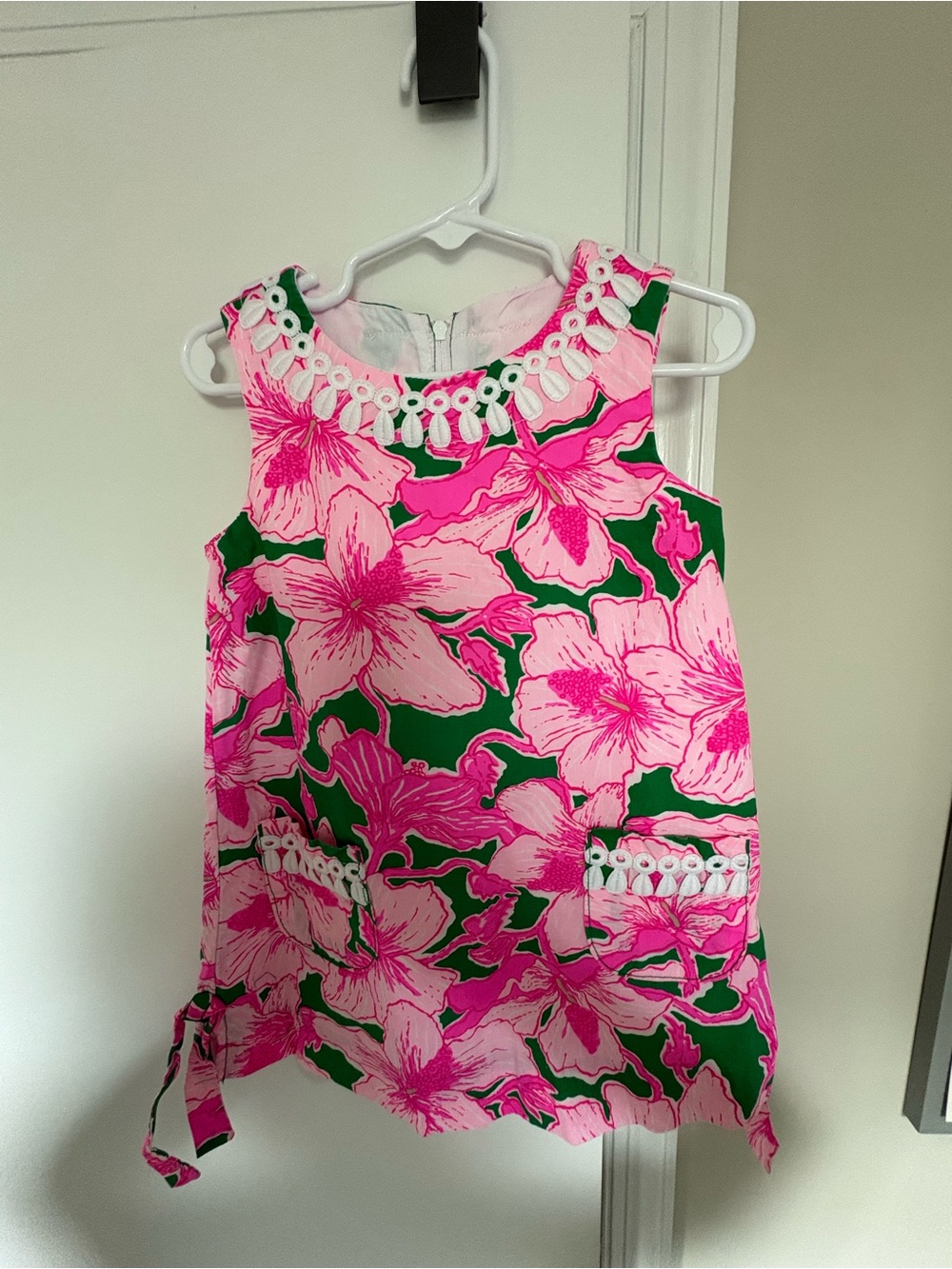 Lilly Pulitzer Pink & Green Floral Sleeveless Dress Top